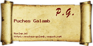 Puches Galamb névjegykártya
